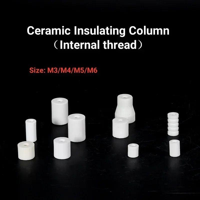 95% Alumina Ceramic High Pressure Temperature Resistance Internal Thread Ceramic Insulator Electric Heating Equipment Isolation