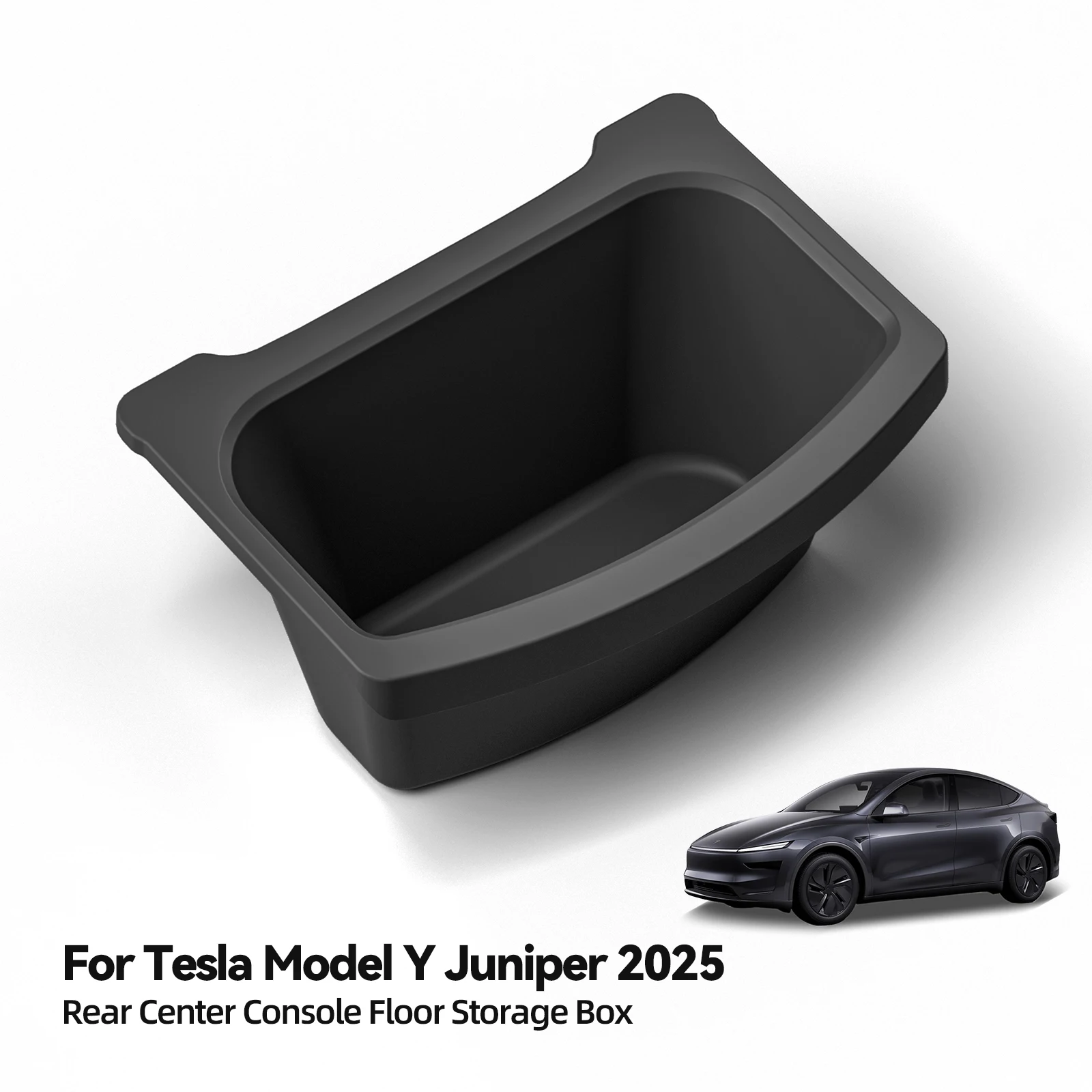 ZUNDUO для Tesla Model Y Launch 2025 Juniper, автомобильный подлокотник, задний ящик для хранения, органайзеры, аксессуары для уборки, TPE, черный