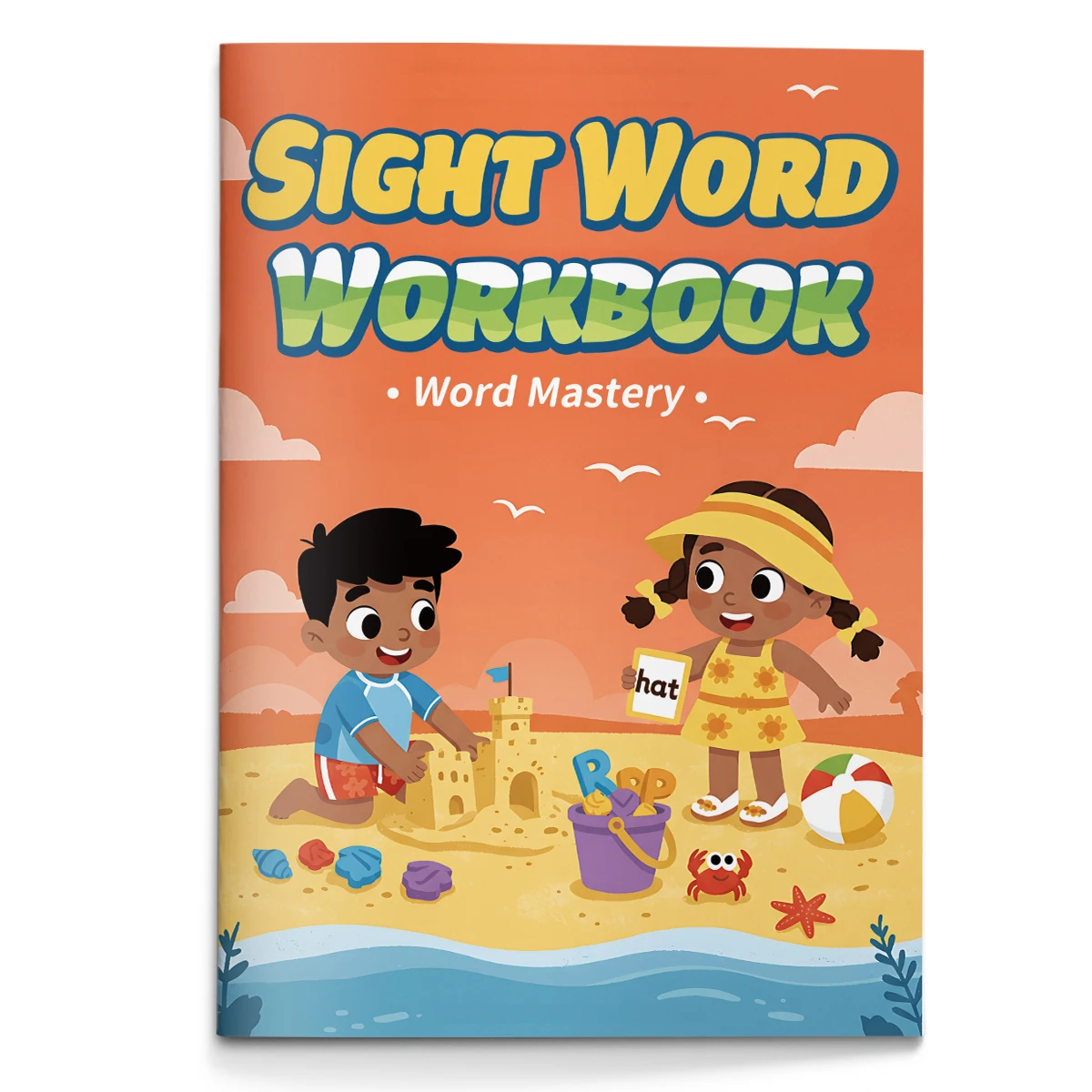 Kids English Word Coloring Book, Cute Cartoon Patterns, Preschool Early Learning Activity Book, Improve Toddler Hands-on Ability