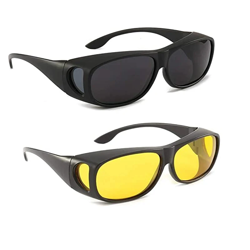 

Motorcycle Driving Goggles Car Night Vision Sunglasses Unisex Driver HD Night Day Driving Wrap Around Anti Glare Sun glasses