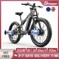 Shengmilo S600 Electric Bicycle 2000W Dual Motors 48V17.5AH Battery 26 Inch Wide Tire Men's Mountain E-Bike