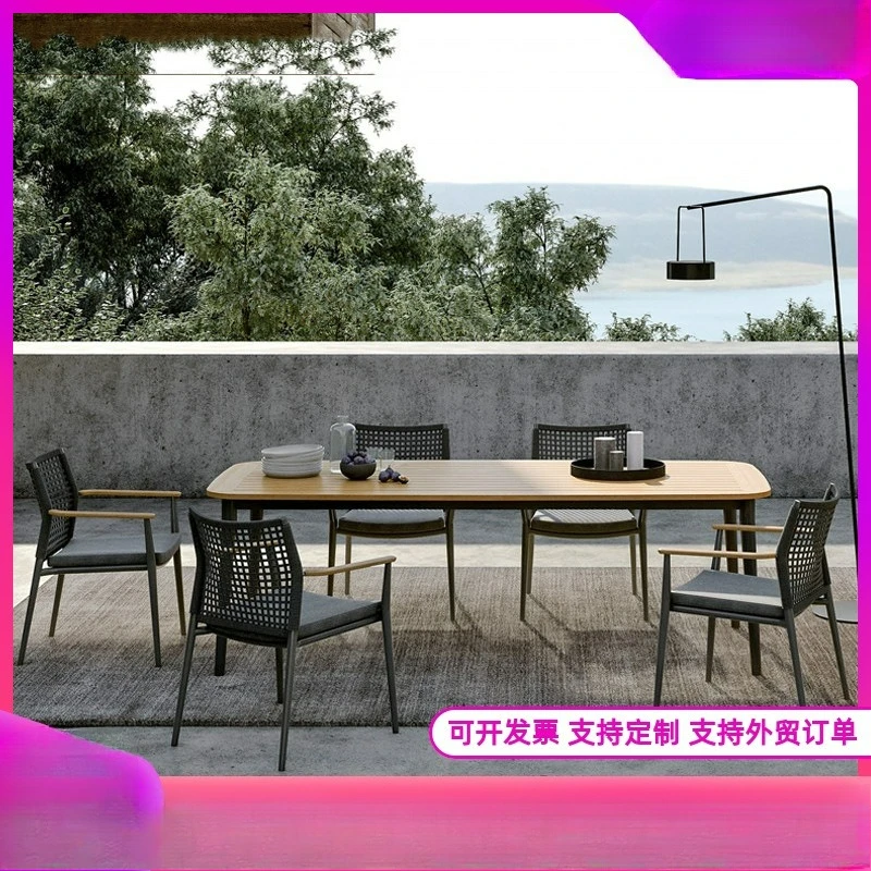 

Customizable Nordic outdoor rattan balcony tables and chairs leisure courtyard outdoor waterproof and sunscreen