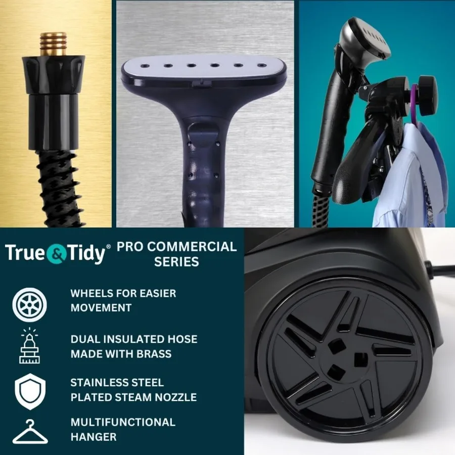 مُبخّر ملابس قائم صناعي عالي التحمل للملابس بقدرة 1800 وات، خزان مياه كبير جدًا سعة 3 لتر يوفر أكثر من 90 دقيقة من Con #4