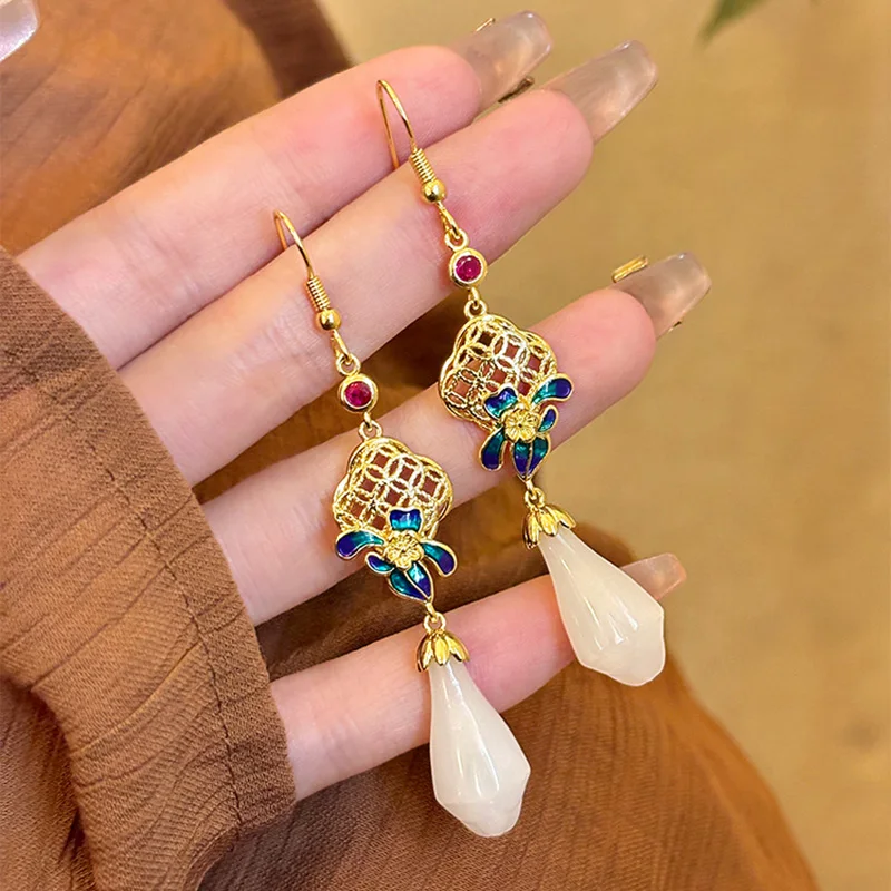 Chinese style new Chinese style hanfu horse face skirt earrings