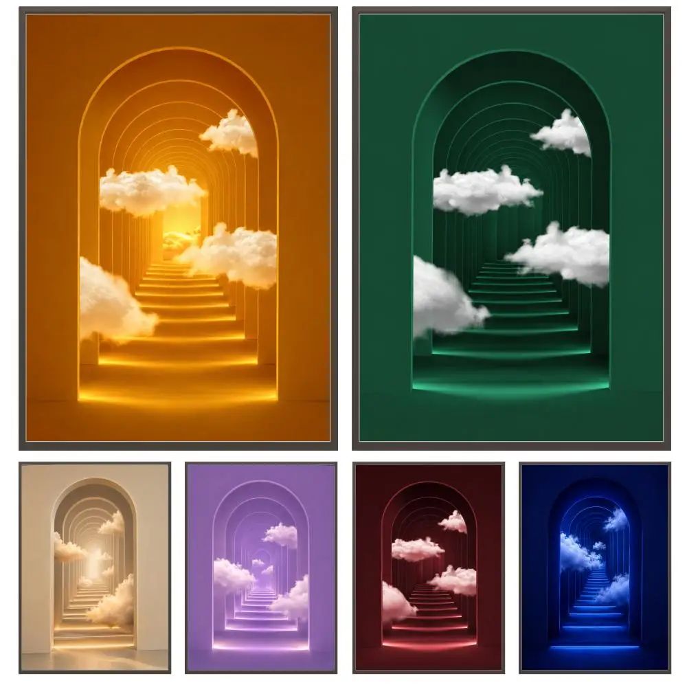 Endless Stairs Poster Versatile HD Waterproof Wall Art Self-Adhesive Decor for Any Space Ideal Gift
