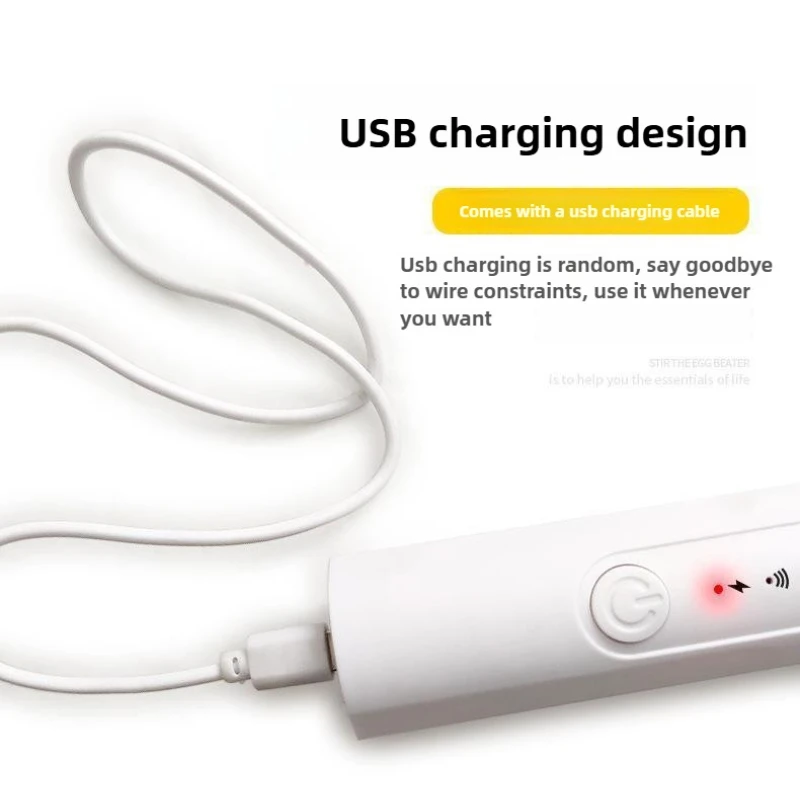 2 in 1 Whisk Coffee Mixer Handheld Double Heads Milk Frother USB Rechargeable Electric Egg Beater Baking Stirrer Kitchen Gadgets