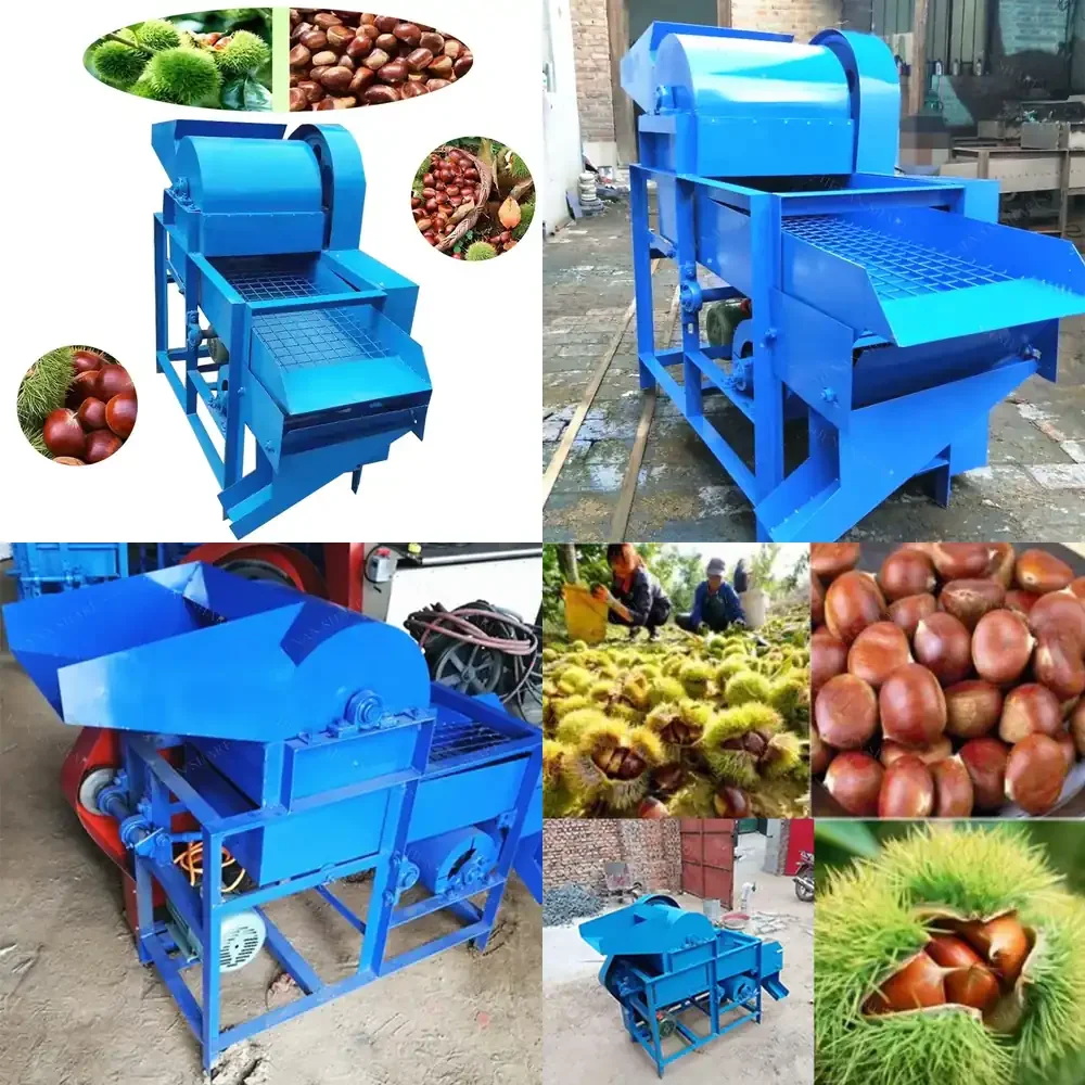 

12Hot Automation Chestnut & Hazelnut Shell Removing Commercial Sheller Machine with Motor High Productivity 2.2kw