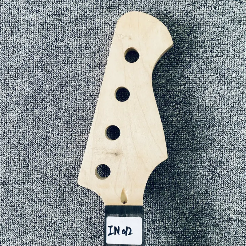 IN012 Semi Finishing Electric Bass Neck without Frets No Paints for Personal DIY Custom Order 4 String Version Damages