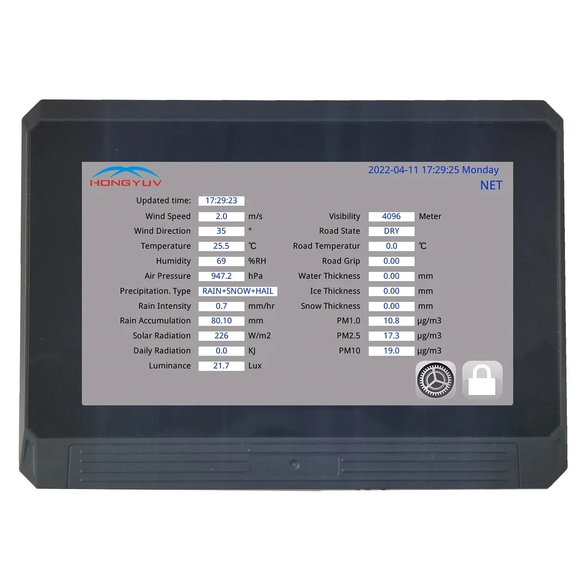 HY-DAM data display console logging device for LUFFT ott hydromet teconer geneq VAISALA DSC111 road surface state sensor