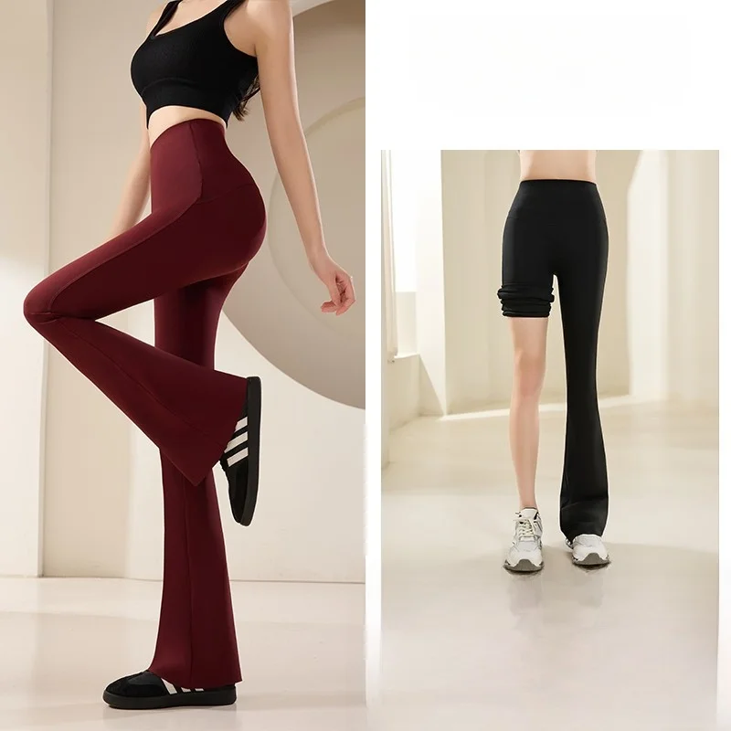 

High Waist Bell Bot Yoga Pants Women's Spring Autumn 2025 New Fitn Dance ape arkskin Trousers Ladies Pants