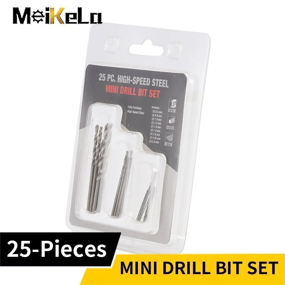 

Meikela мини спиральная дрель DIY 25 шт. сверла вращающийся Инструмент Микро алюминиевое спиральное сверло древесина сверление отверстий пила для рукоделия