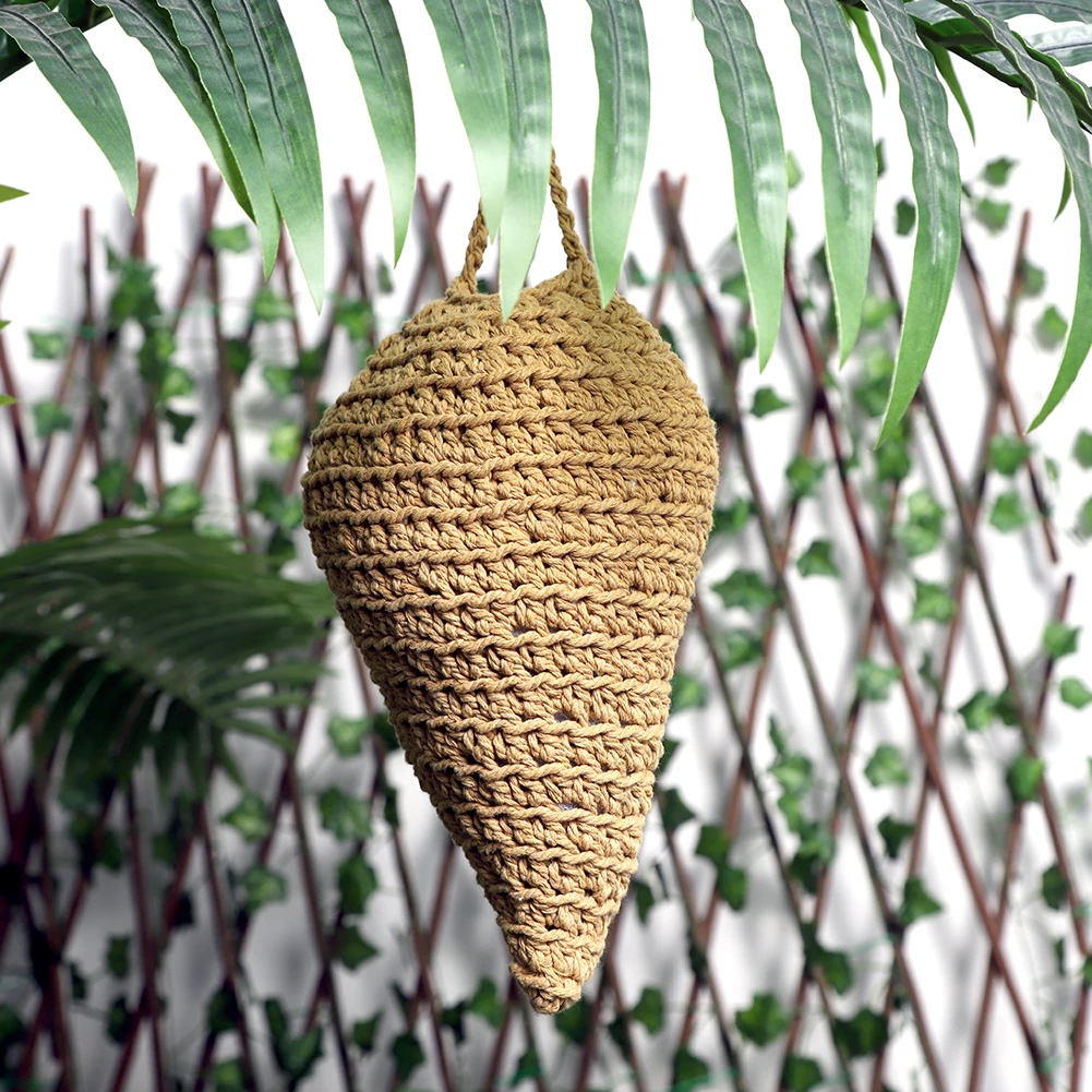 Crochet Wasp Nest Decoy Fake Hornet Nest Faux Hornets Nest Repellent Hanging Wasp Nest Decoy for Housewarming Gift