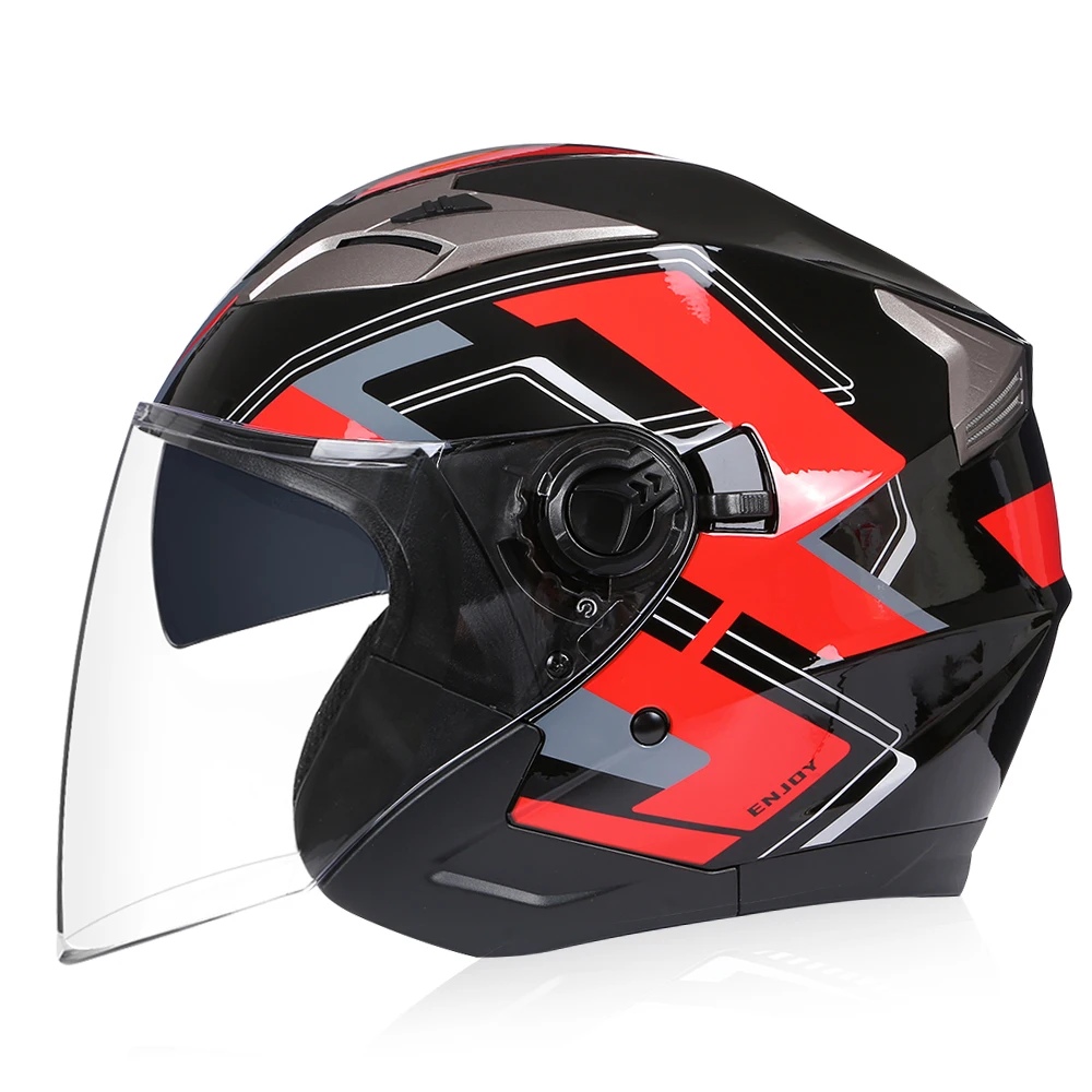 

Motorcycle Helmet 3/4 Half Face Double Lens Cool Casco Moto Four Seasons Men Women Street Fashion Helmet Capacete De Moto Safety