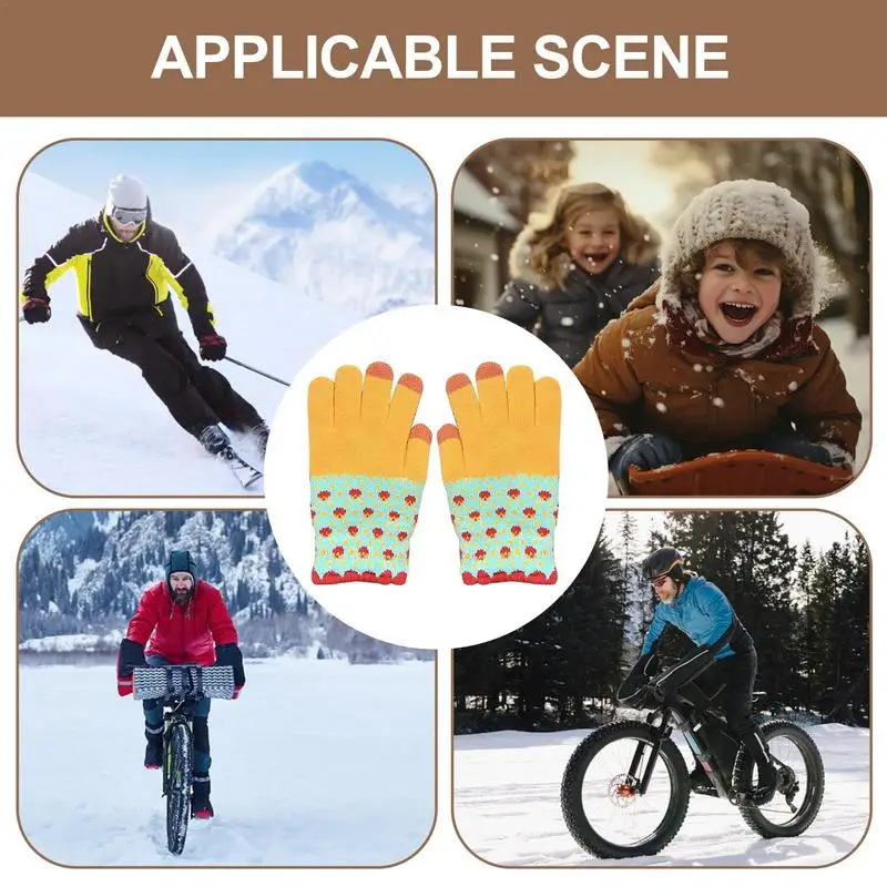 Winter SMS Handschuhe Farbe Kontrast Tipps warme Strick handschuhe Stretch gestrickte Touchscreen Handschuhe für Indoor Outdoor Winter