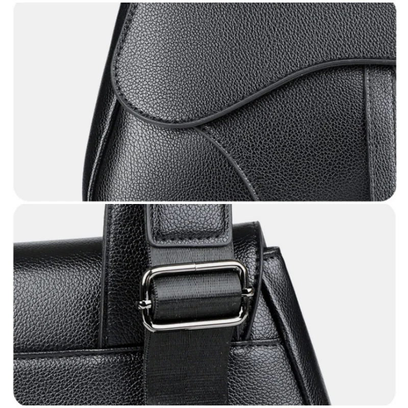 Neue männer Sattel Umhängetasche Zipper Schulter Tasche Leichte Einzigen Riemen Messenger Geldbörse Für Männer Einfarbig Casual Brust Tasche – Detail 5