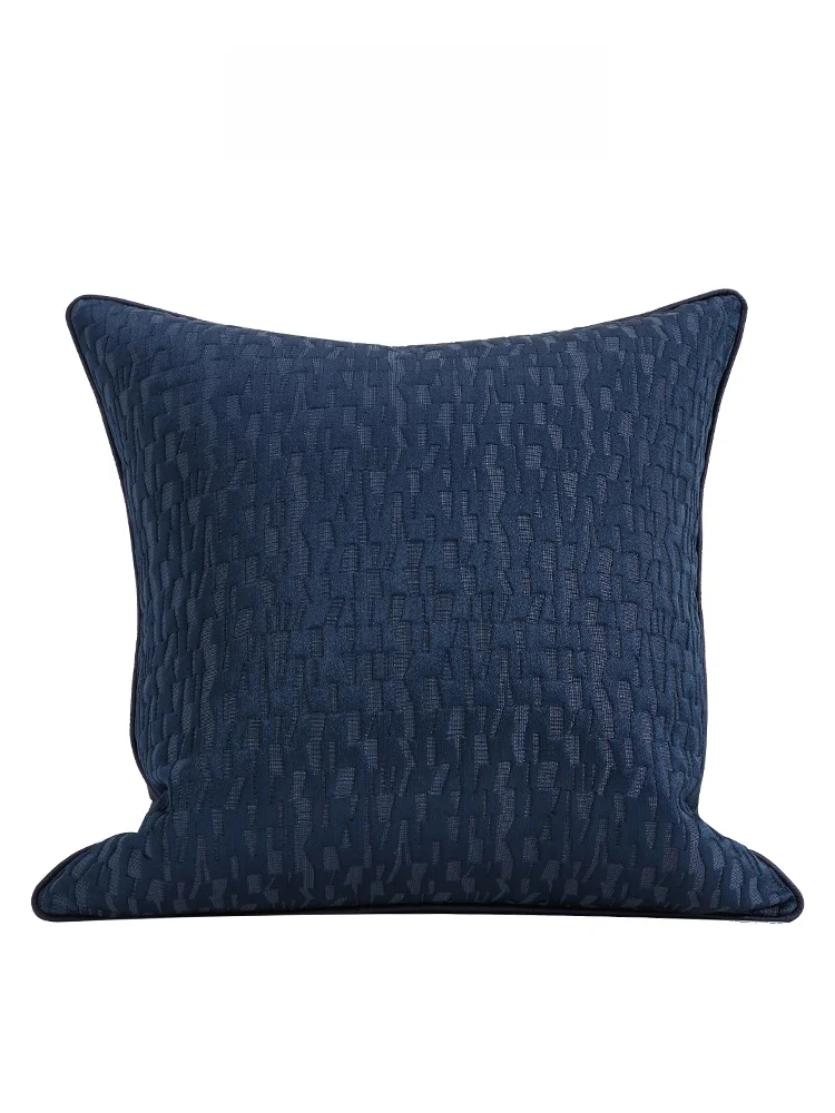 

Современная матовая подушка для дивана, элитная, глубокого синего и серебристо-белого цвета, для гостиной, мягкая декоративная подушка для образцовой комнаты, Sq...