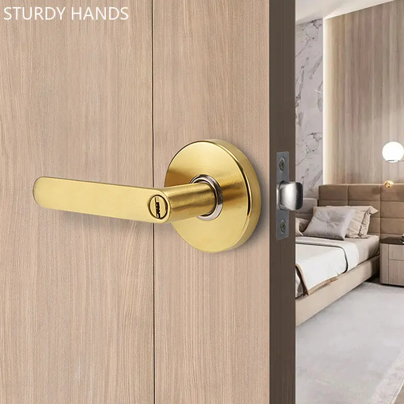 Stainless Steel Bathroom Door Lock Indoor Door Handle Lock Bedroom Single Tongue Locks Kitchen Hardware Lockset Home Hardware