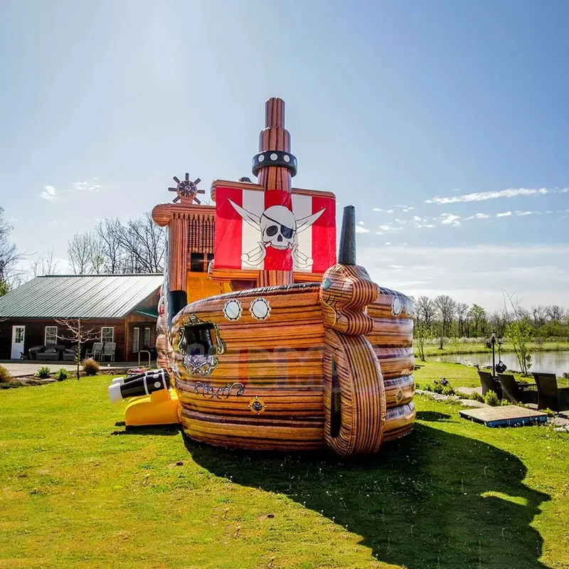 Hot Sale Inflatable Pirate Ship Water Slides With Water Pool Commercial Slide for Kids