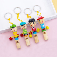 7cm Wooden Whistling Toy Musical Instrument Cartoon Pirate Style Wood Whistle Kids Music Educational Toys for Children Gifts