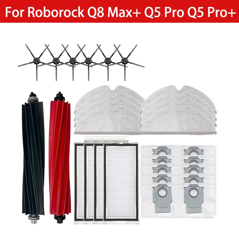 

Main Brush Hepa Filter Mop Dust Bag Replacement Parts For Roborock Q5Pro Q8 Max Q8 Max+ Q5 Pro+ Robot vacuum cleaner Accessories