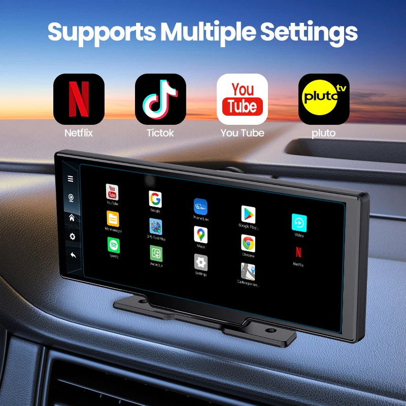Maustor 10.26 Inch Android 13 Por   Wireless Carplay 4+64G 8 Core Universal Car Smart Screen With BT TF Card 3G/4G Sim Card