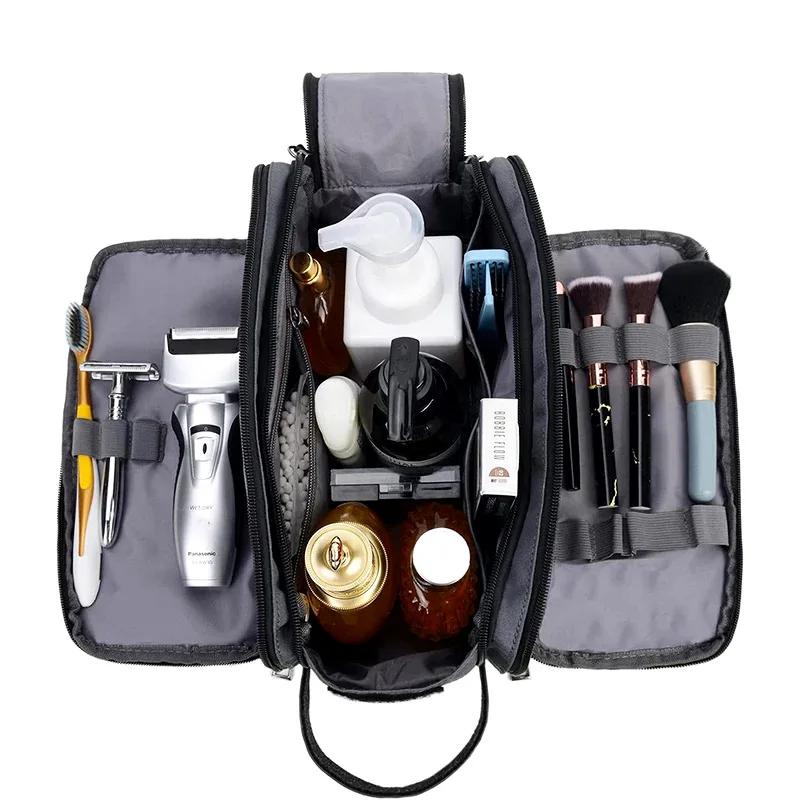 Bolsa de aseo de negocios para hombre y mujer, bolso de mano impermeable para baño, Kit de afeitado, almacenamiento de maquillaje, bolsa de