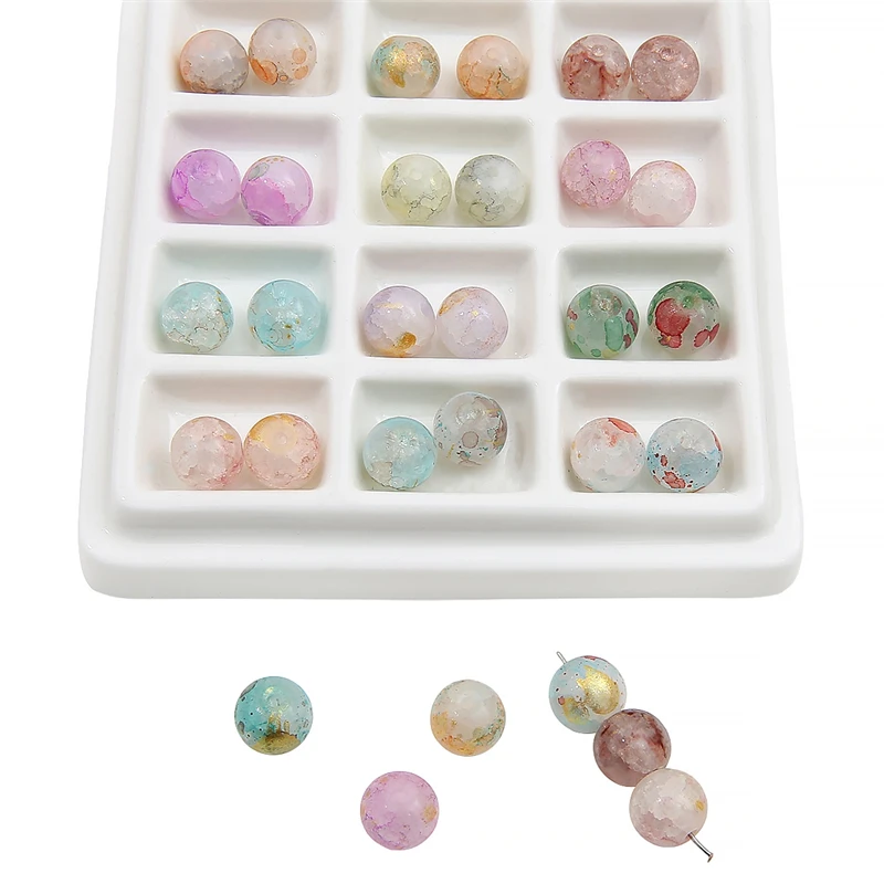 

10mm 20Pcs/Bag Glass and Jade Shards with Gold-Speckled Beads Full of Vitality and Unique Scattered Beads Handmade DIY Jewelry