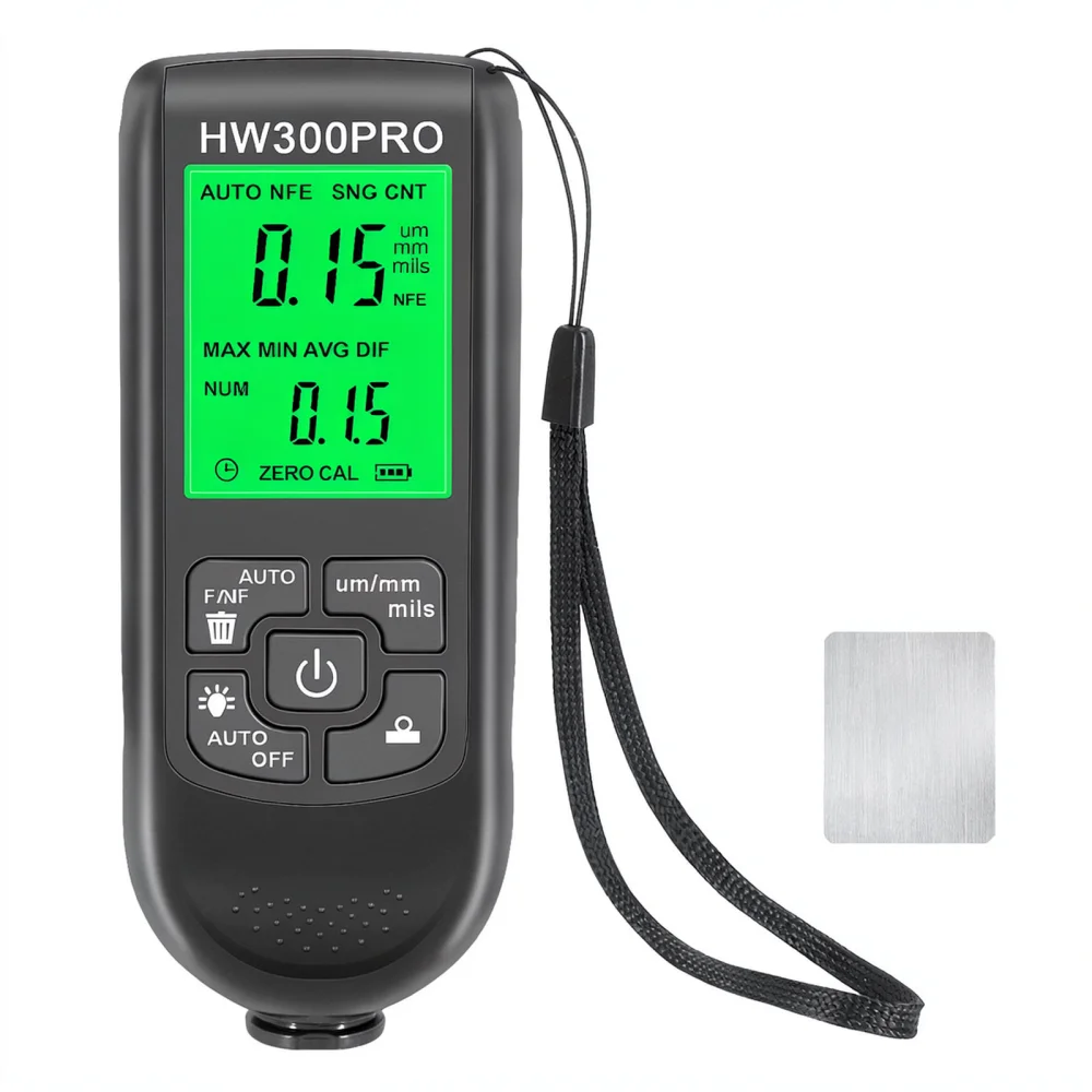For HW 300PRO Precise Coating Thickness Meter Digital Auto Paint Film Gauge Measurement Tool For Metal Inspection