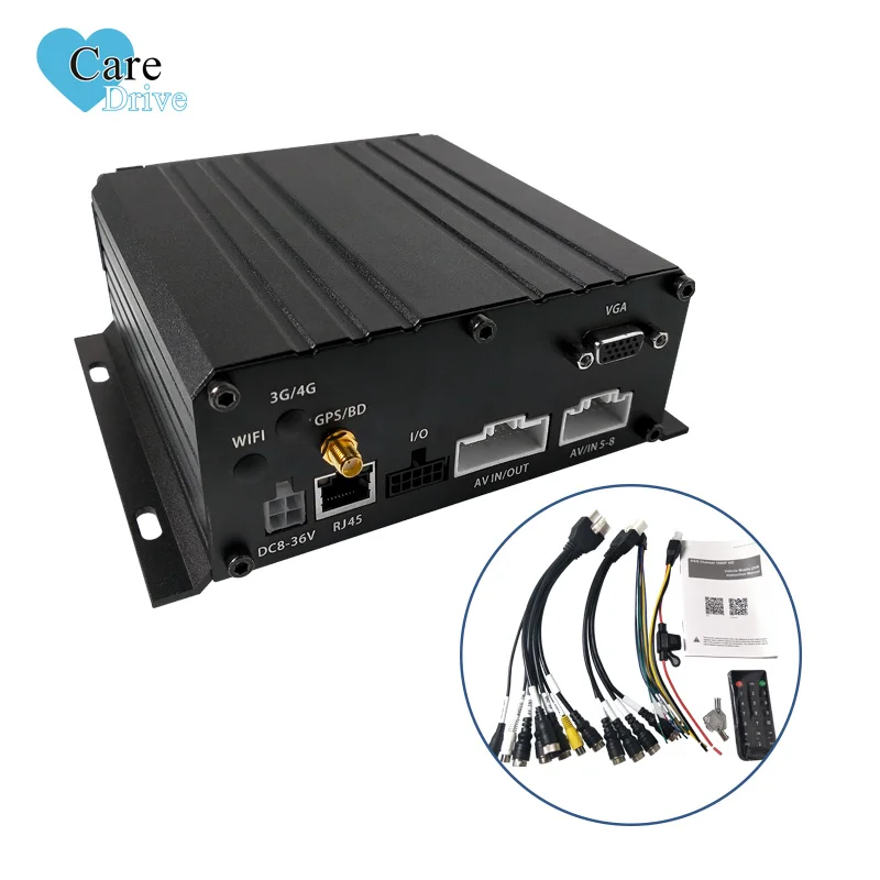 CareDrive 8CH 3G GPS MDVR Device with Realtime HDD Recording Function Wifi Cameras Fuel Management & CMSV6 Software