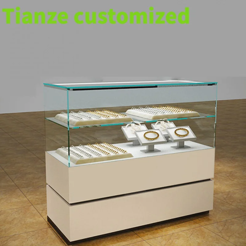 Customized-Price Superb Quality Glass Wood Display Showcase Retail Store Used Jewelry Showcase