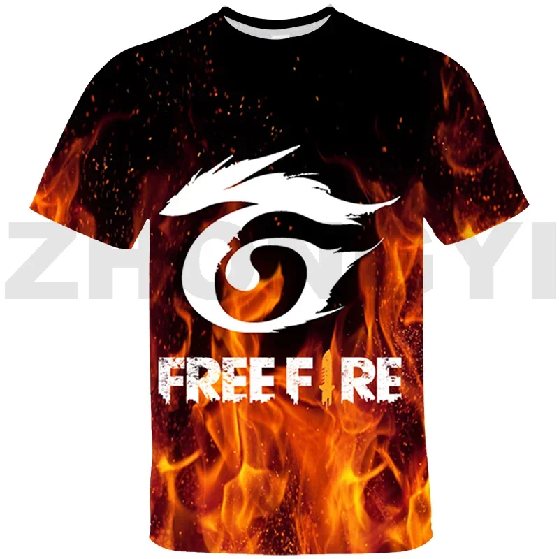 Classic Free Fire Game T Shirts for Men Clothing Tops Summer Parent-child Wear 3D Free Fire Garena Graphic T Shirts Short Tees