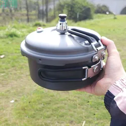 Lightweight Portable Folding Outdoor Pressure Pot For Hiking Camping 80Kpa Plateau Suitable 2L Mini Pressure Pot Picnic Cooker