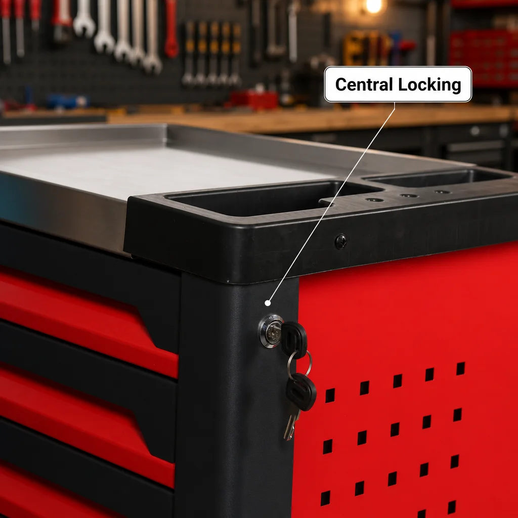 7 Drawers Metal Tool Cabinet with Tool Set OEM Lockable Workshop Trolley Garage Steel Storage Large Capacity Tool Cart with Kits