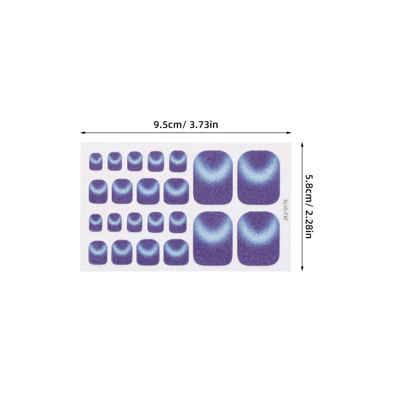 5 pezzi adesivi per unghie glitter occhi di gatto copertura completa della punta premere sull'unghia del piede avvolge nessun gel da forno accessori per unghie del piede fai da te