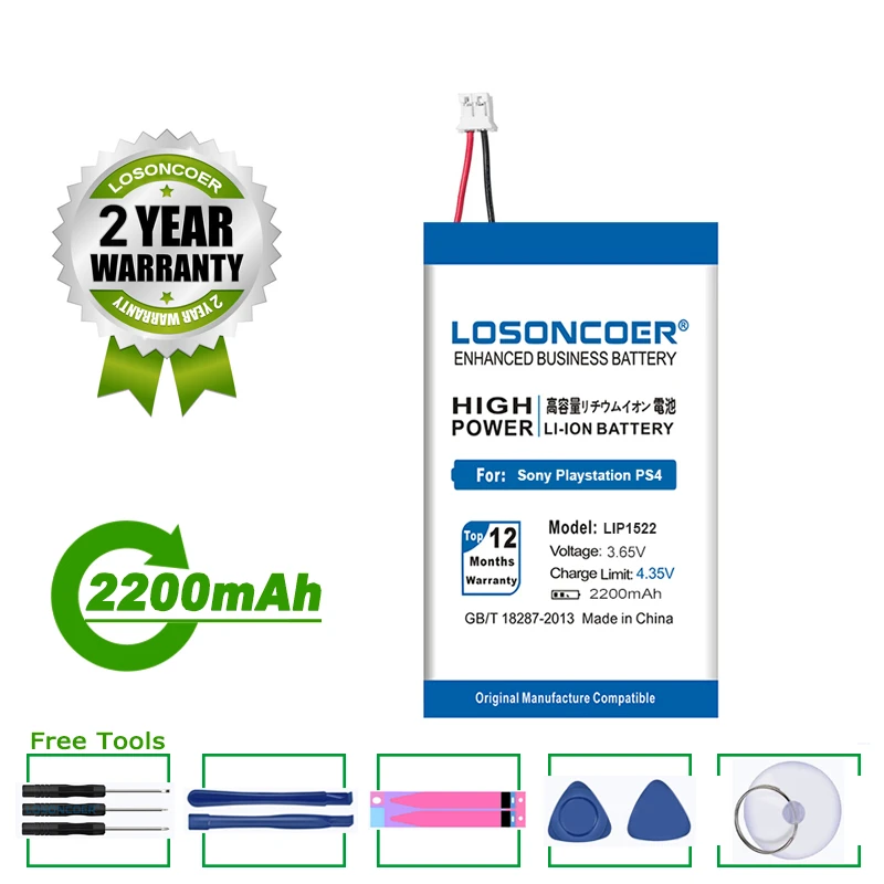 LOSONCOER LIP1522 Battery 2200mAh For Sony Gamepad PS4 Dualshock4 V1 Wireless controller CUH-ZCT1E CUH-ZCT1U CUH-ZCT1H/B