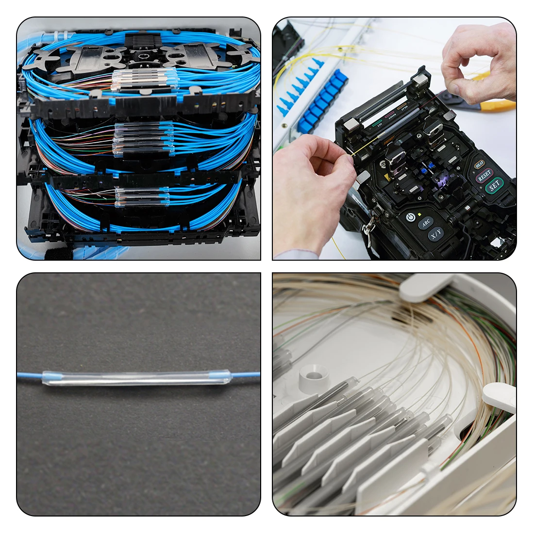 400Pcs 40/45/58mm 3.6mm OD Fiber Optic Fusion Splice Tube Protector Sleeves Clear Heat Shrinkable Tubing Cable Protection Sleeve