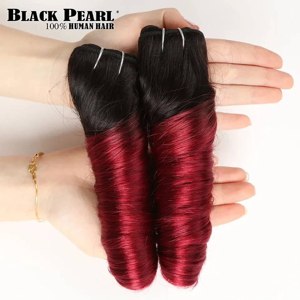 خصلات إطالة شعر بشري بورجي للنساء ، موجة فضفاضة ، نسيج برازيلي ، 10-18 إنش ، تخفيضات ، 2