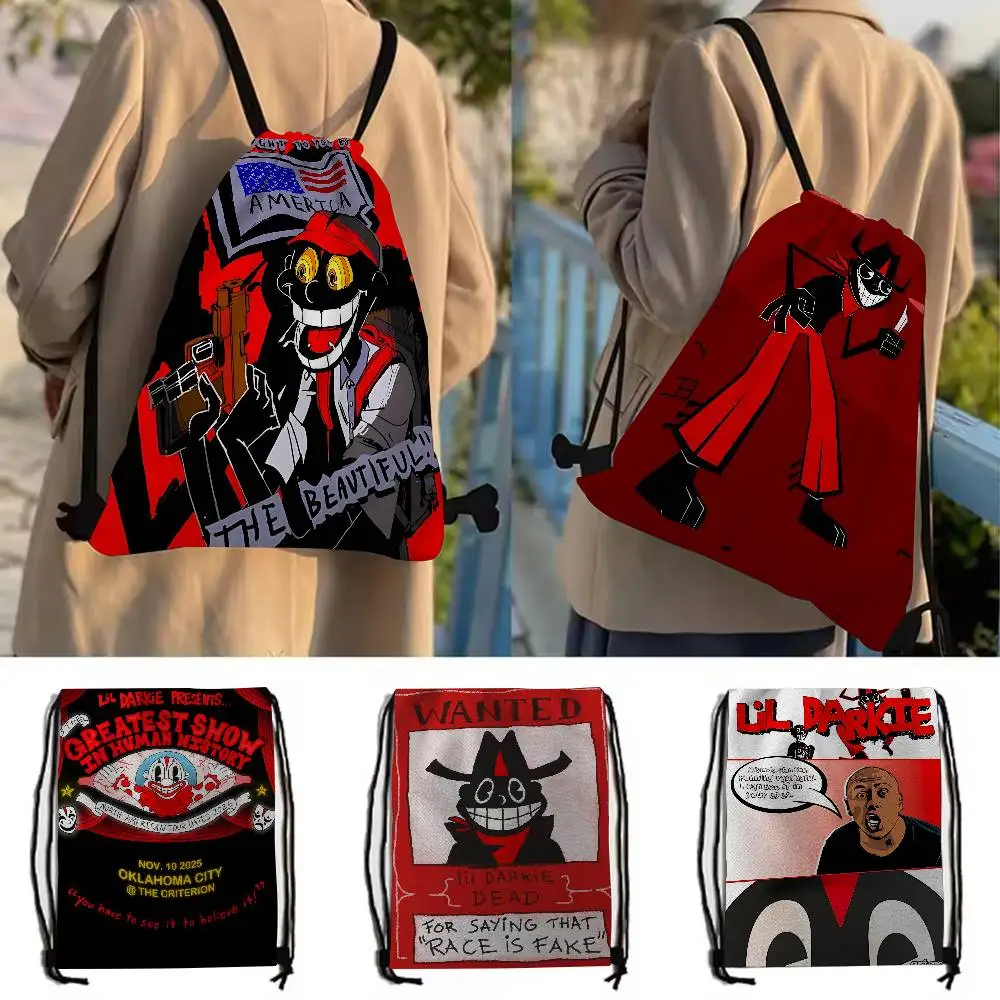 Lil D-Darkie Rapper 1pc Drawstring Backpack Bag String Backpack Cinch Sacks Bag Bulk For School Yoga Sport Gym Traveling