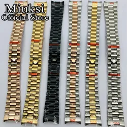 Miuksi 20mm silver gold rose gold black bracelet 904L stainless steel band folding buckle fit miuksi 36/39/40mm case