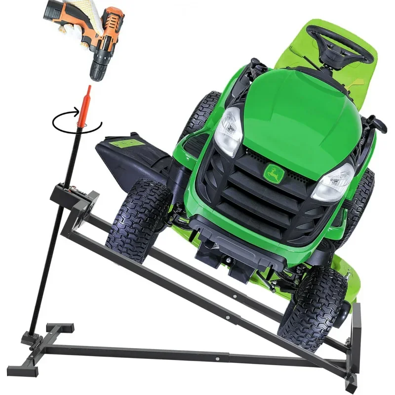 Lawn Mower Lift Jack with 882 Lbs Weight Capacity Garden Tractors and Mowers, Riding Manual Handle & Power Extension