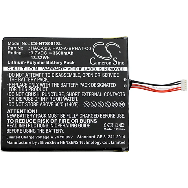 Cameron Sino 3600mAh Battery For Nintendo HAC-S-JP/EU-C0, Switch HAC-001 HAC-003 HAC-A-BPHAT-C0