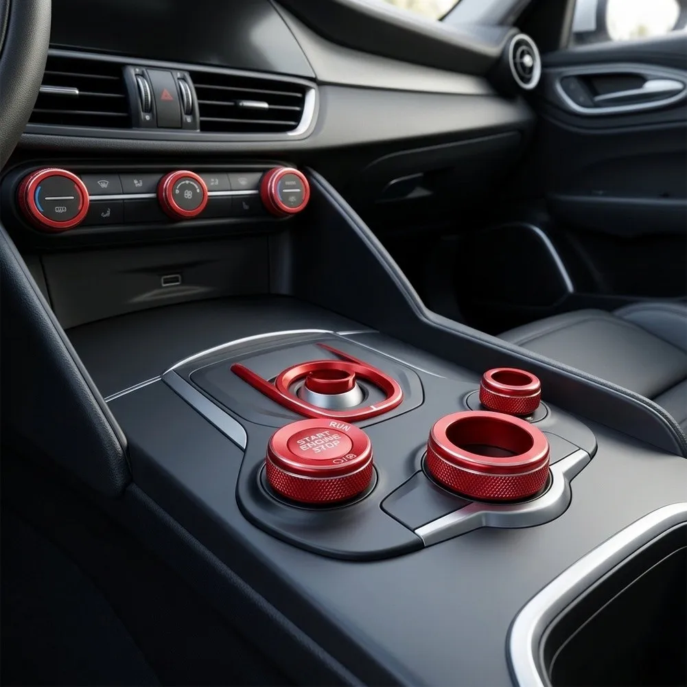 Peel-and-stick Trim Interior Knob Cover Interior Cosmetic Upgrade Easy Peel-and-stick Seamless Fit Car Sticker