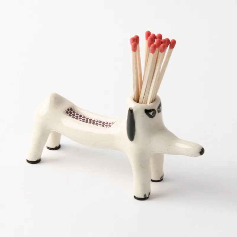 Nordic Abstract Dog Shape Toothpick Storage Box Ornament Living Room Bedroom Entrance Ceramic Storage Jar Crafts Home Decoration