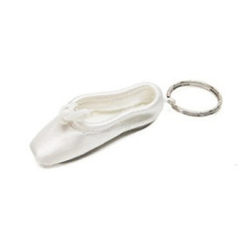 E0BF Ballet Shoe Keychain Silk Mini Pointe Shoe Keyrings Elegant Key Accessory for Ballet Dances Enthusiasts