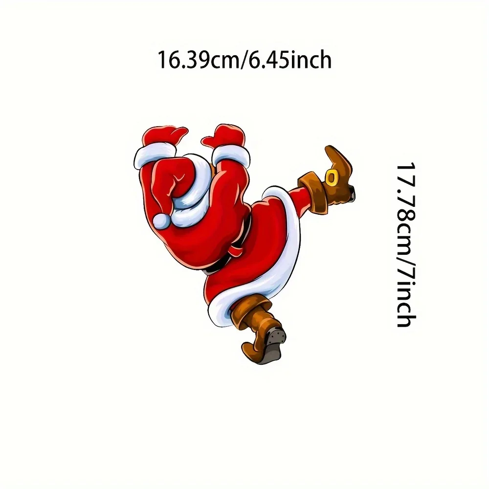 1PC Festive Breakdancing Santa Sticker, Dynamic Dance Vinyl Decal for Car Motorcycle Christmas Vehicle Exterior Decor