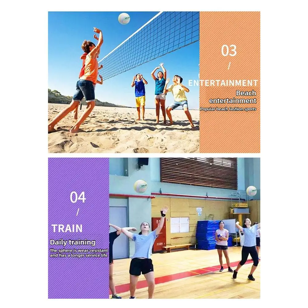 Soft Air Volleyball Volleyball Size 5 For Beach Outdoor Indoor PVC Camping Volleyball Game Training Ball