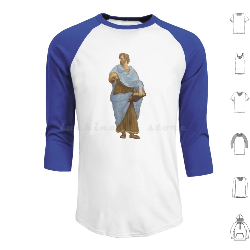 Aristotle From School Of Athens Hoodies Long Sleeve Aristotle School Of Athens Plato Philosophy Greece Athens The