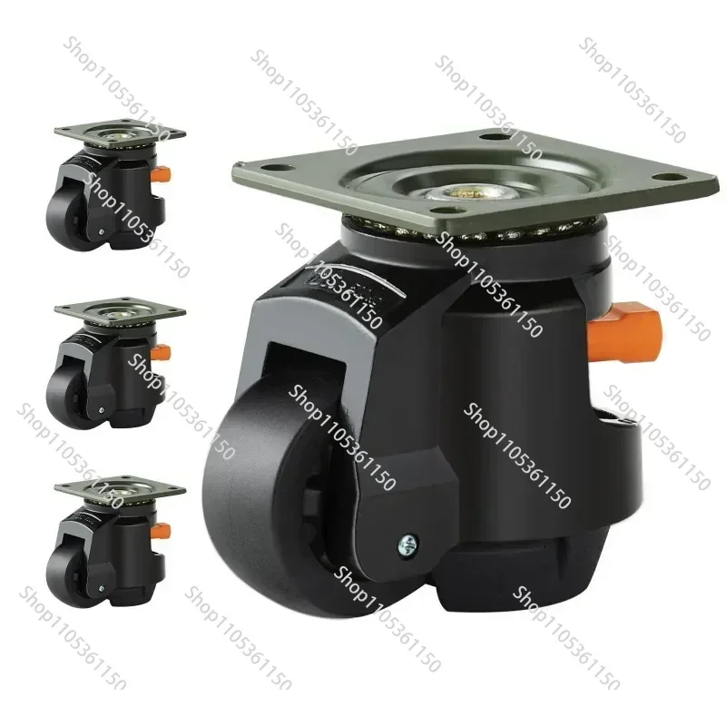 4Pcs Leveling Casters Heavy Duty Swivel Caster Wheels with Handle Design Height Adjustable Feet for Workbench Machine