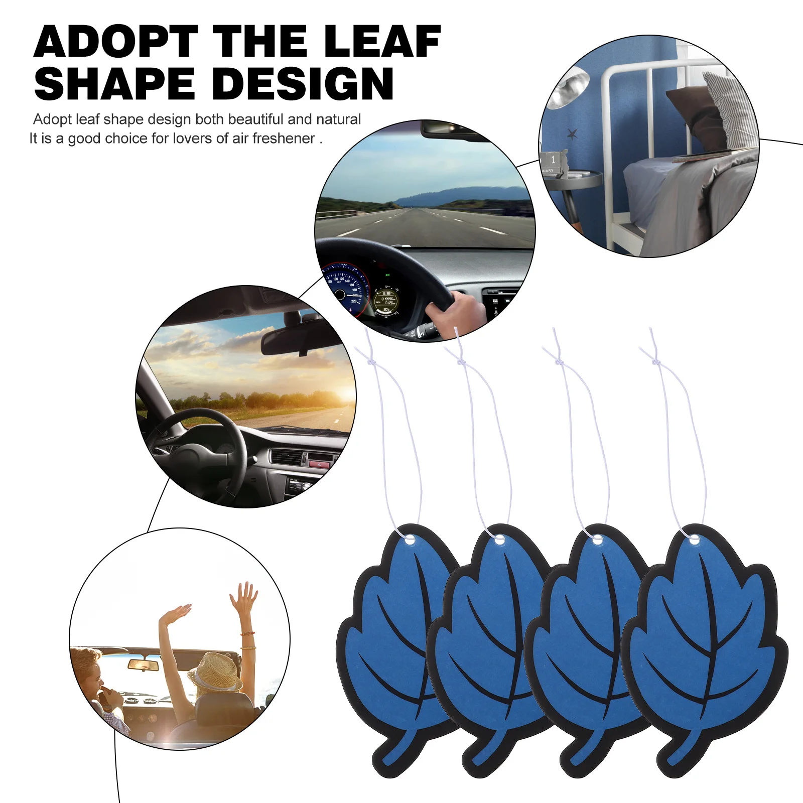 

6Pcs Car Air Freshener Leaf Shape Paper Hanging Diffuser Durable Long-Lasting Fragrance for Car Office Bathroom Wardrobe