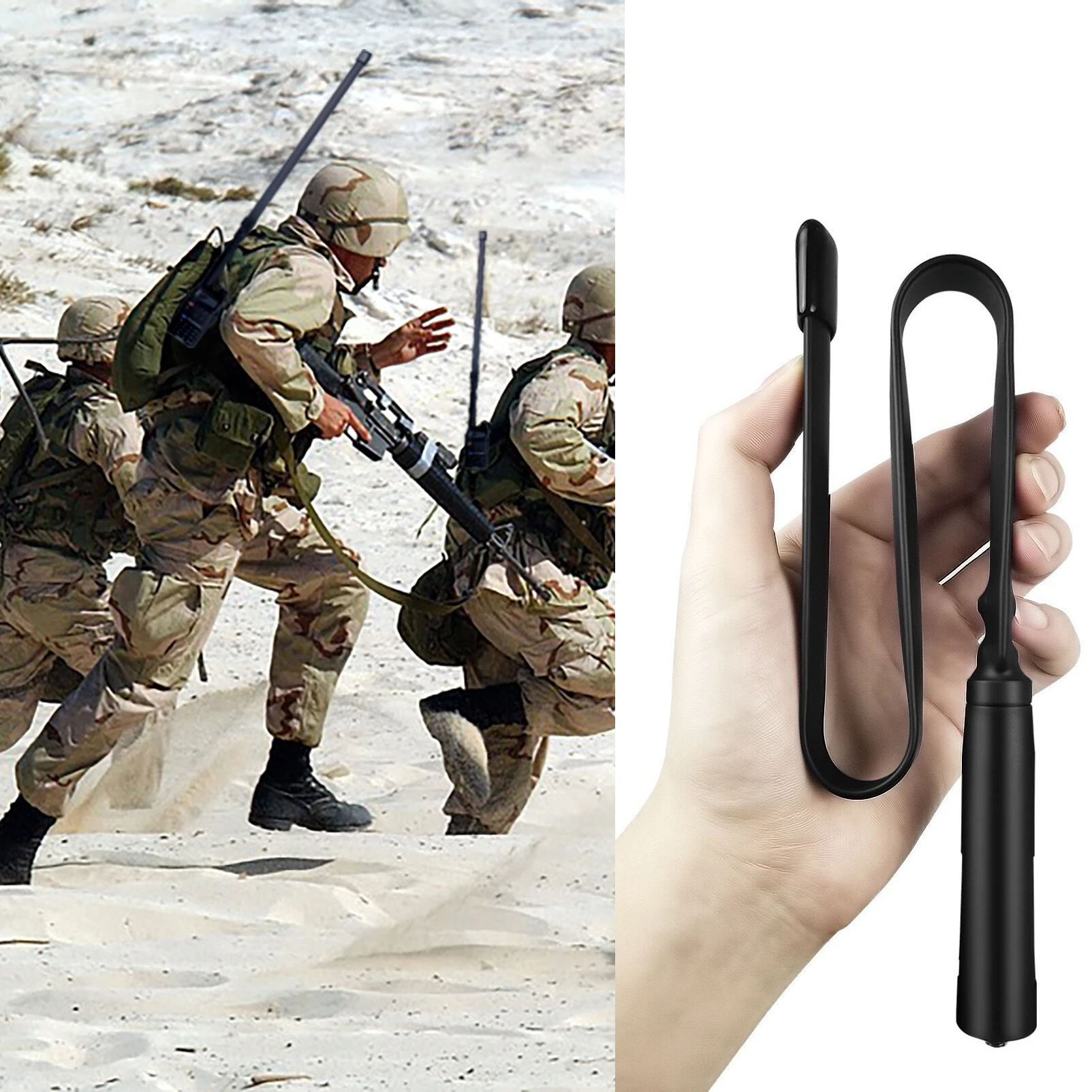 SMA-Female Connector Dual Band Foldable CS Tactical Antenna 33cm/48cm/72cm For Baofeng UV-5R 82 Ksun Quansheng Radios Antennas view 4